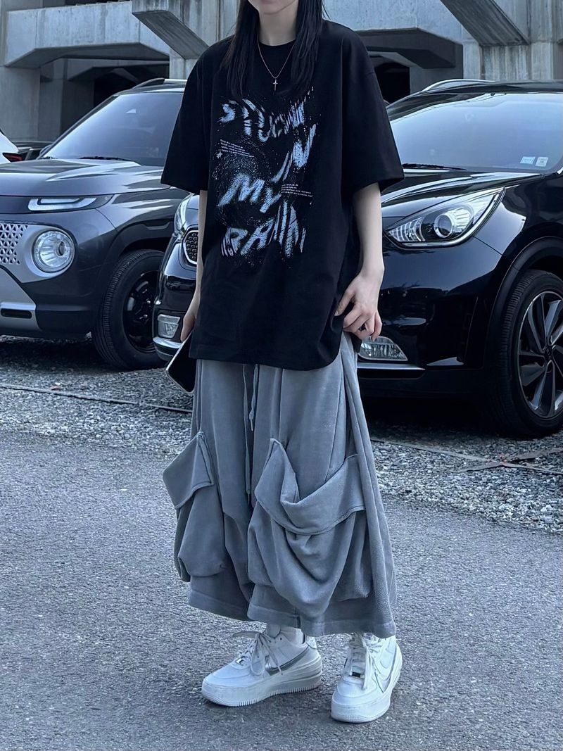 drape pocket bermuda pants