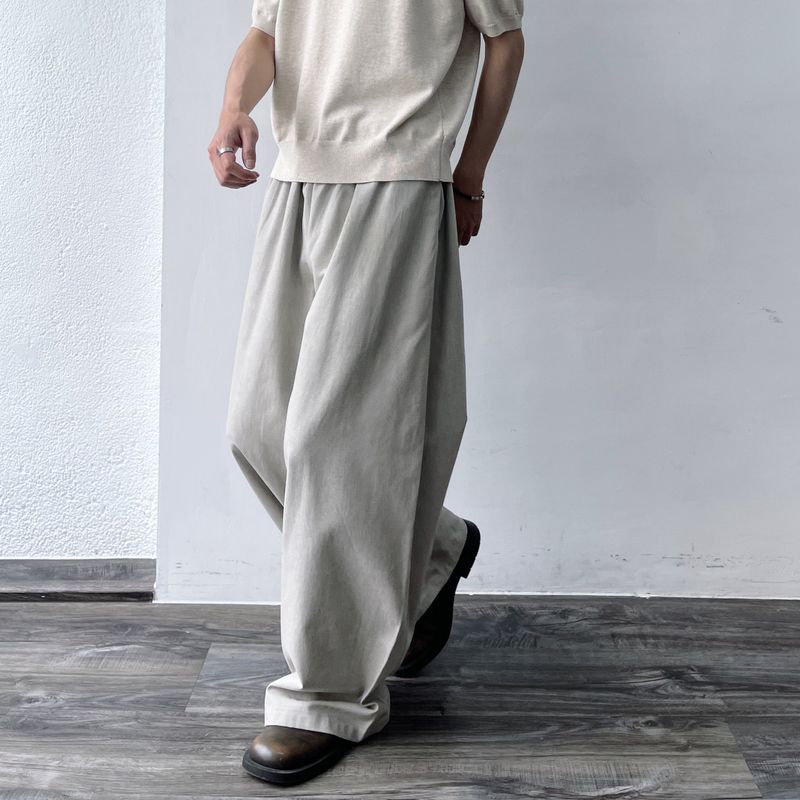 Slate Wide-Silhouette Trousers