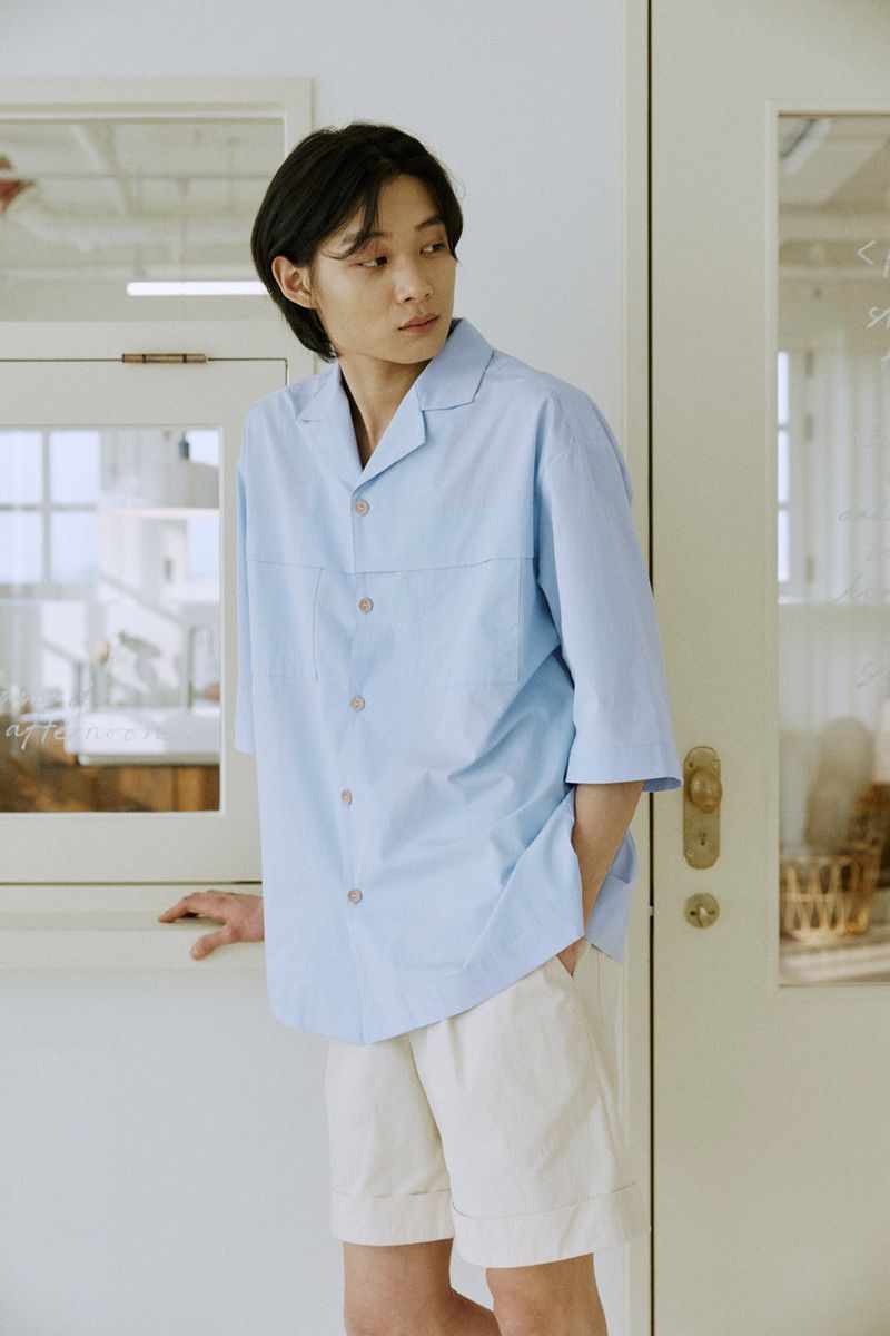 unisex folding shirts sky blue