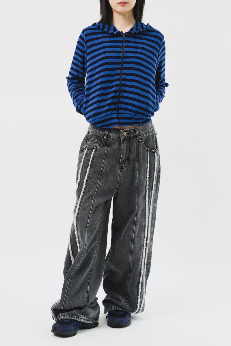 (W) Moor Striped Hooded Jacket (3color)