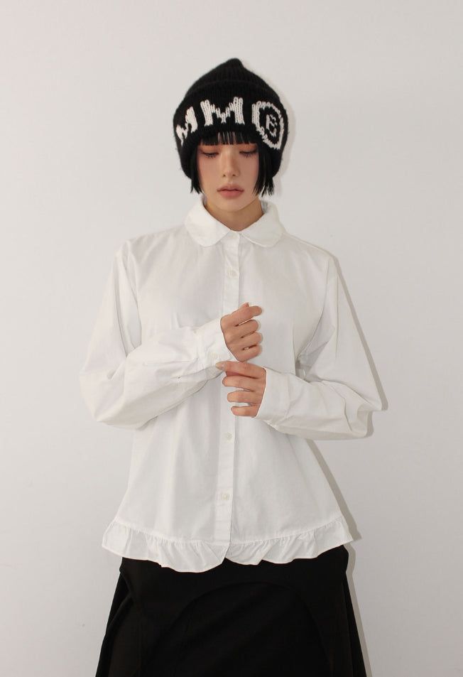 AAKE(アケ)の「(Brushed) MILK FRILL SHIRT(Tops)」