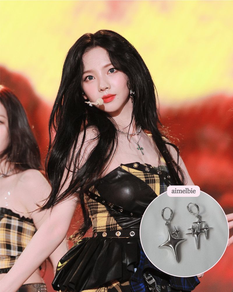  [Aespa Karina, IVE Gaeul Piercing] Sparkle Sparkle Huggies Piercing