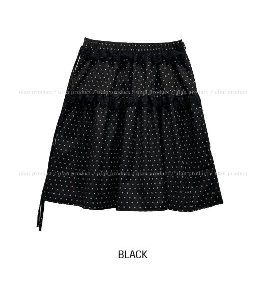 Pereu Dot Frill Midi Skirt
