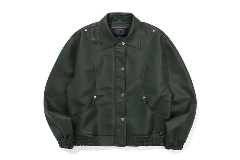 VEGAN LEATHER BIKER JACKET_GREEN