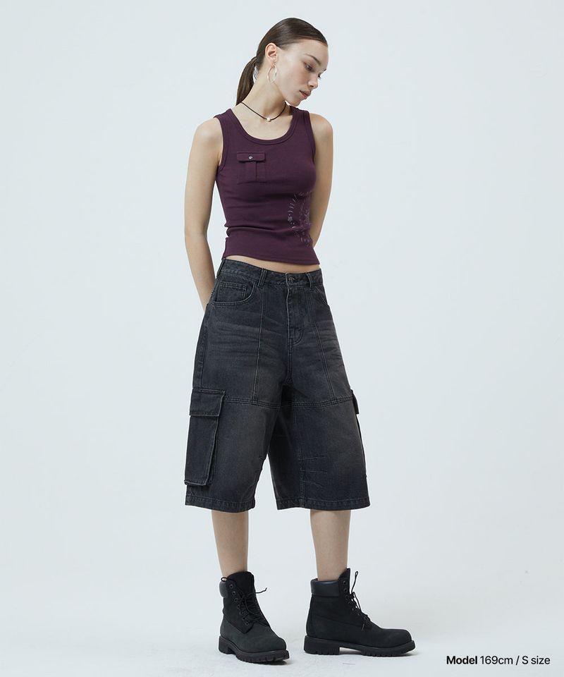 BERMUDA CARGO DENIM SHORT