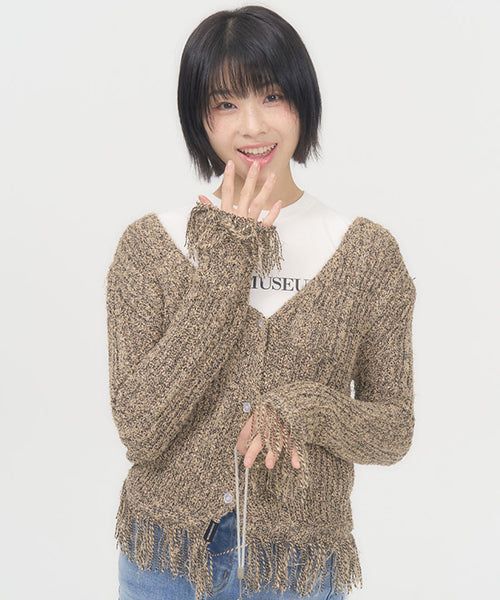 MIX KNIT CARDIGAN (BEIGE)