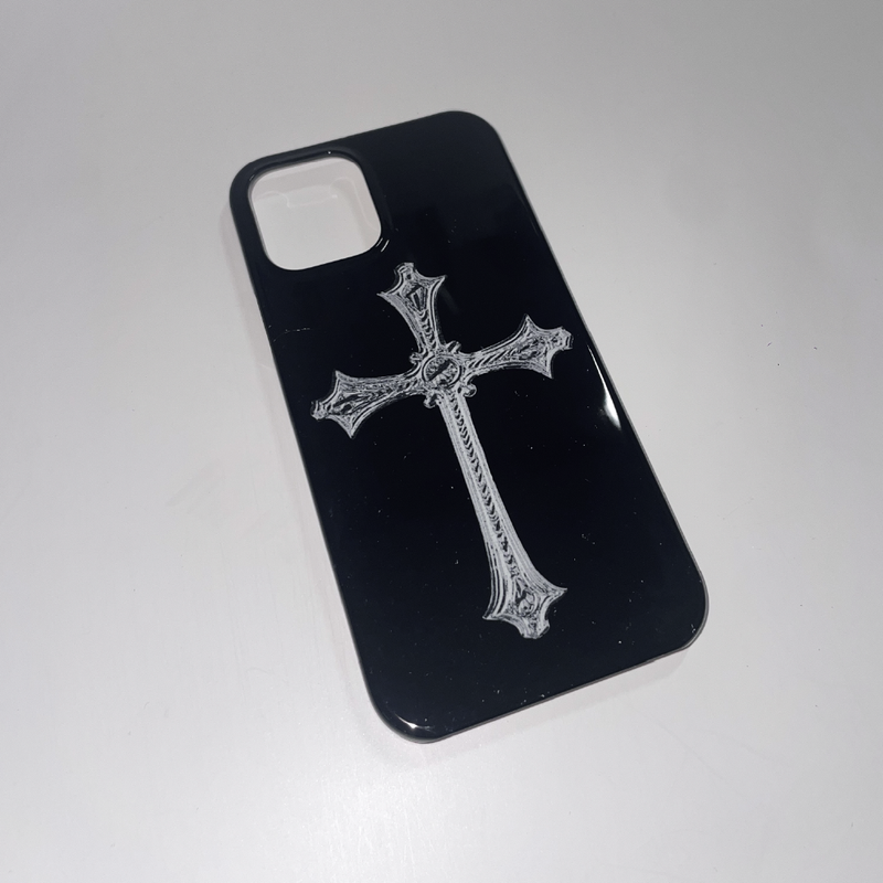 [MADE] cross hard phone case (glossy black)