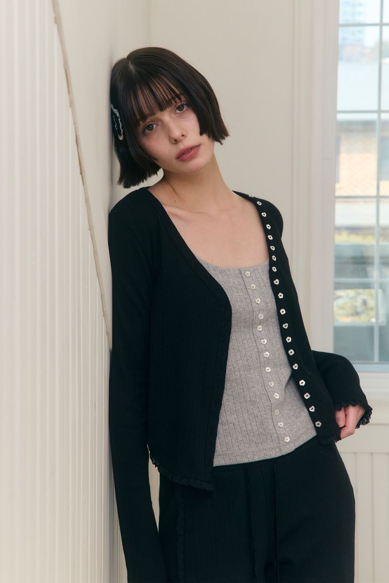 Sweet Dreams Button Cardigan (Black)
