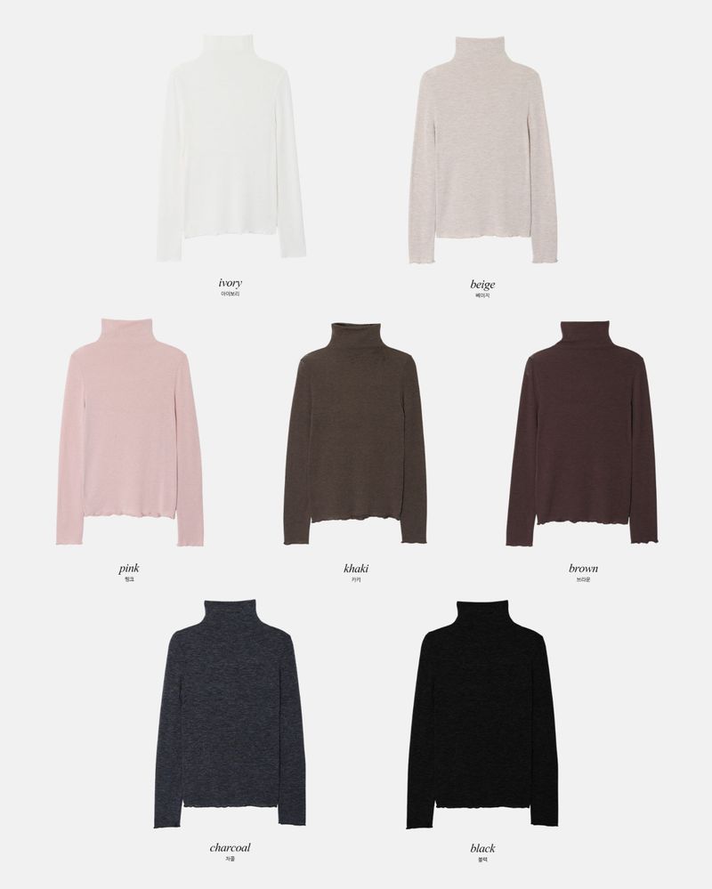 BR Layered Wave Turtle Neck T-shirt (7color)