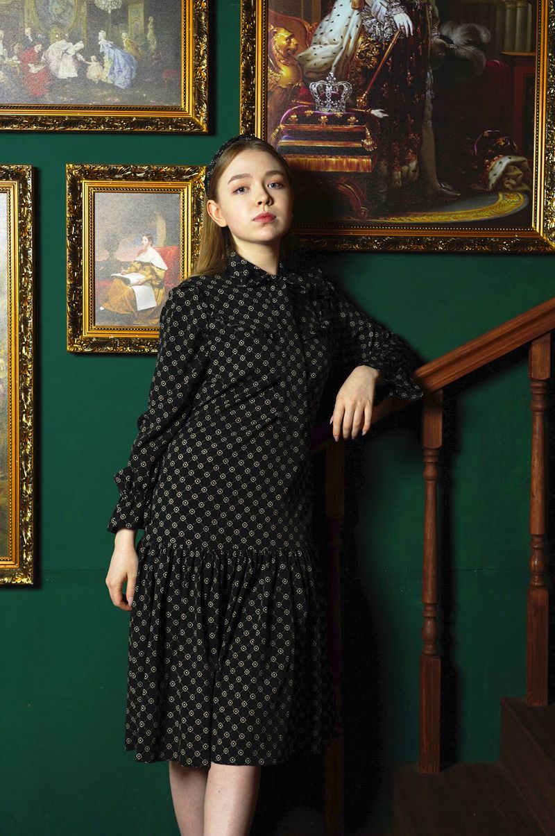 ribbon neck shirring onepiece