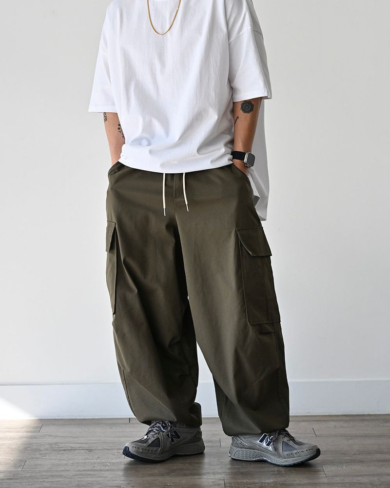 SIO WIDE CARGO PANTS KHK