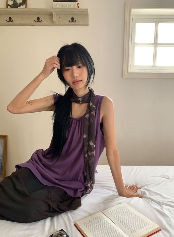Una Layered Shirring Long Sleeveless