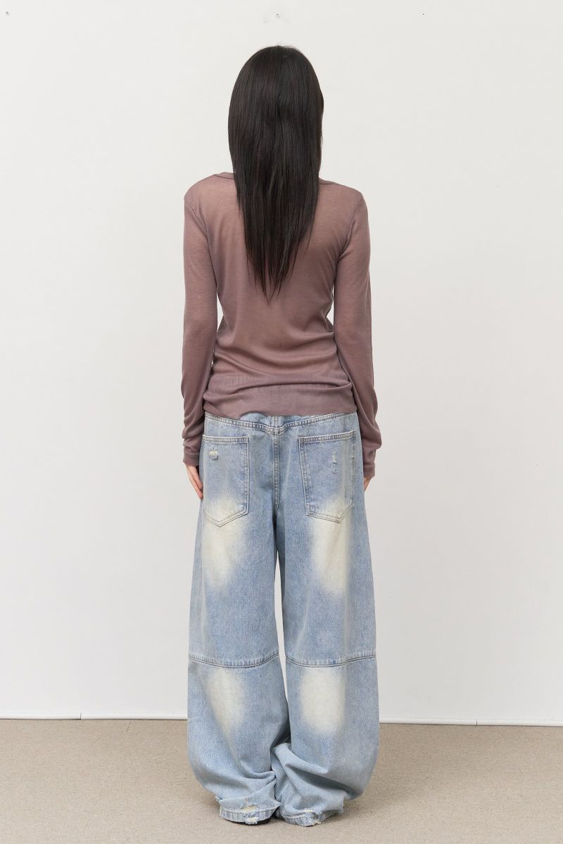 Brick Brushed Wide Denim