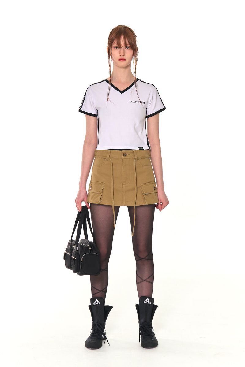 V LINE SPORTY T-SHIRTS (WHITE)