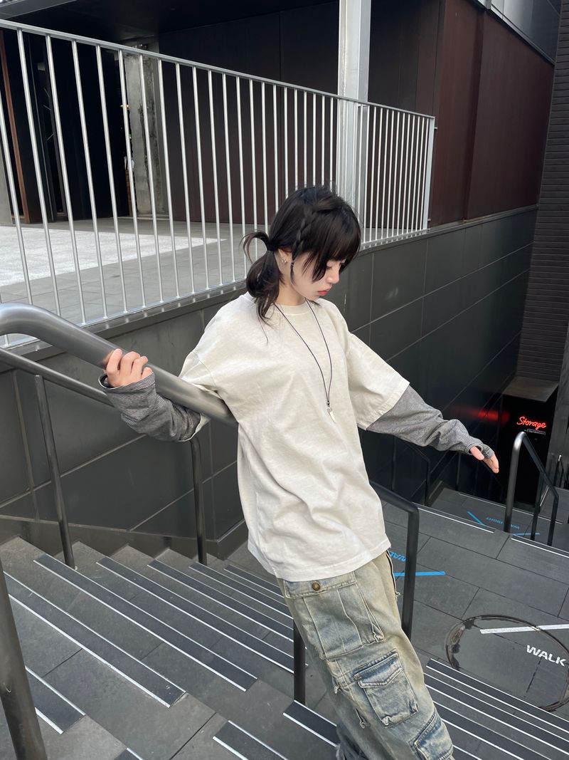 grunge-hip pigment layered long sleeve