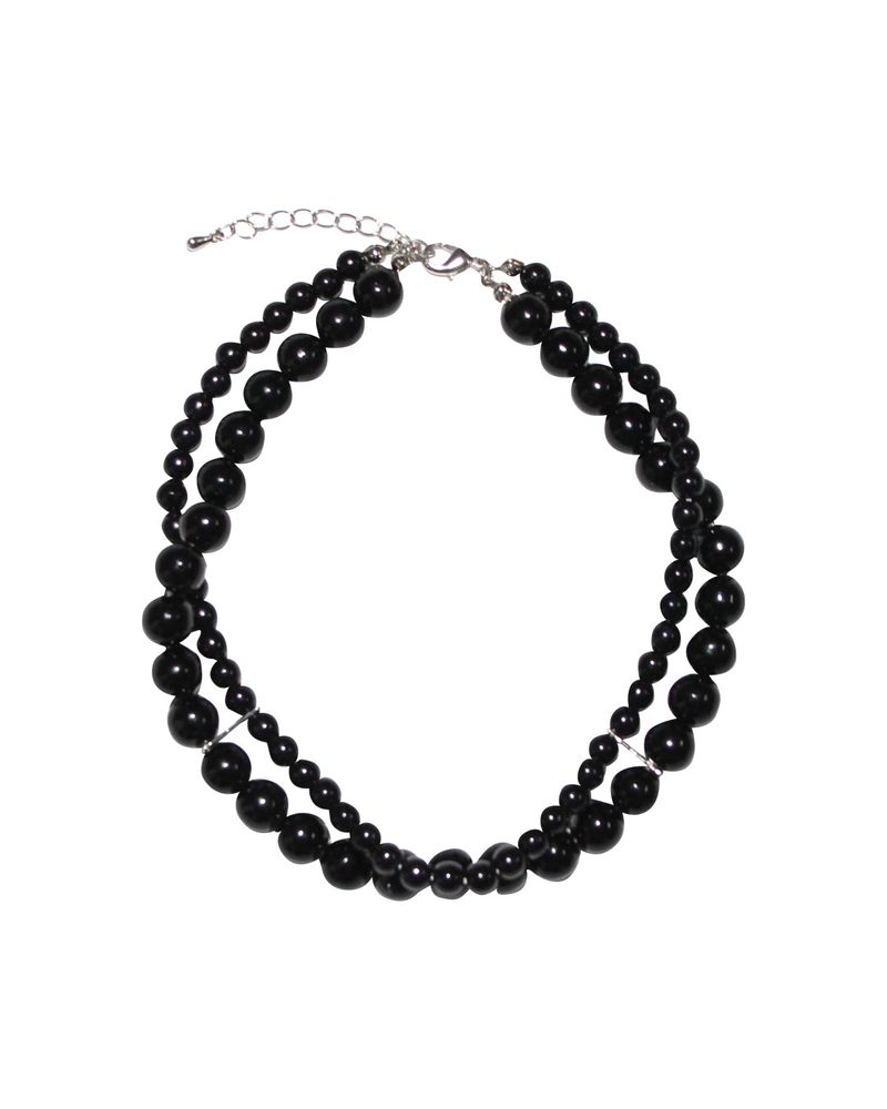 Black bar black necklace