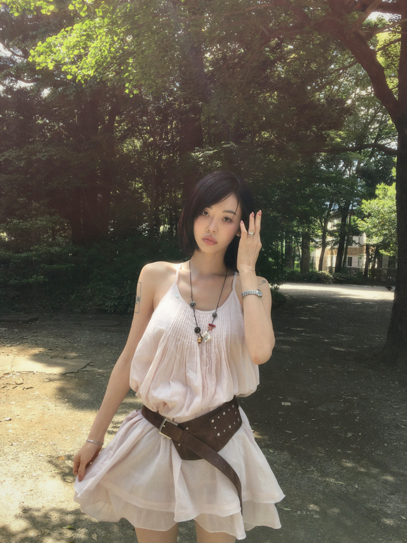 PALEJADE（ペールジェイド）の「Vintage Gauze Frilled Dress（Dresses）」