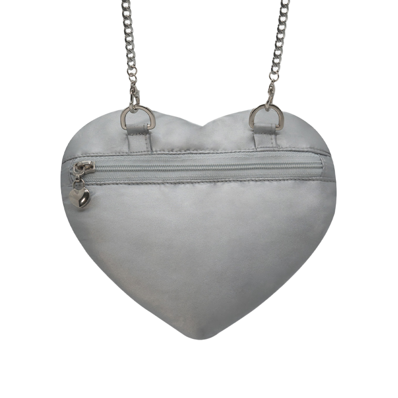 Ribbon Heart Bag _ Sliver