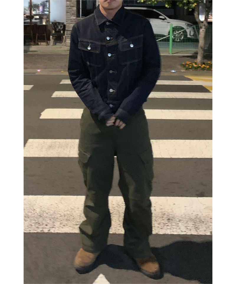 Washed Cargo Biker Pants
