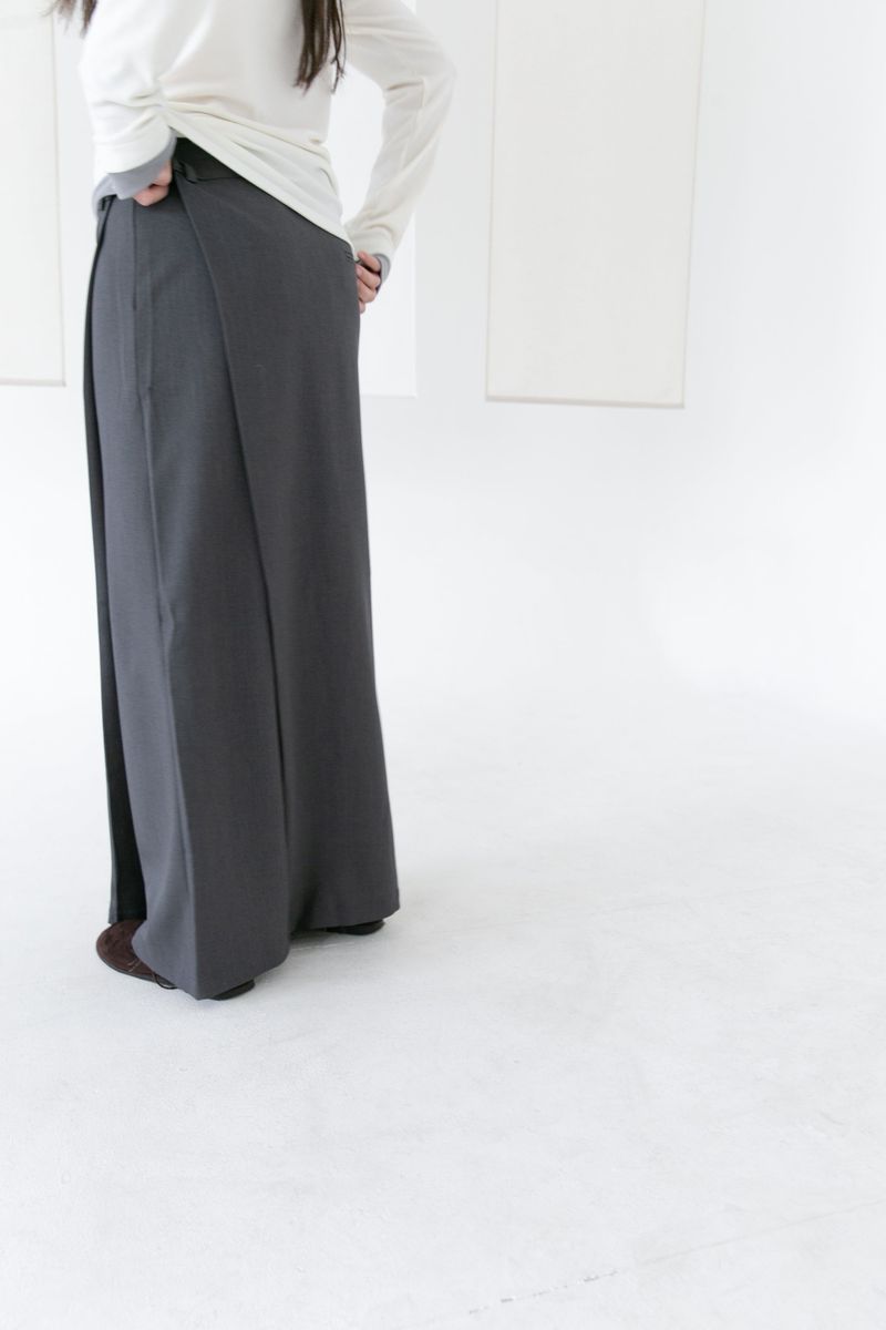modern wrap lip-pocket skirt(2colors)