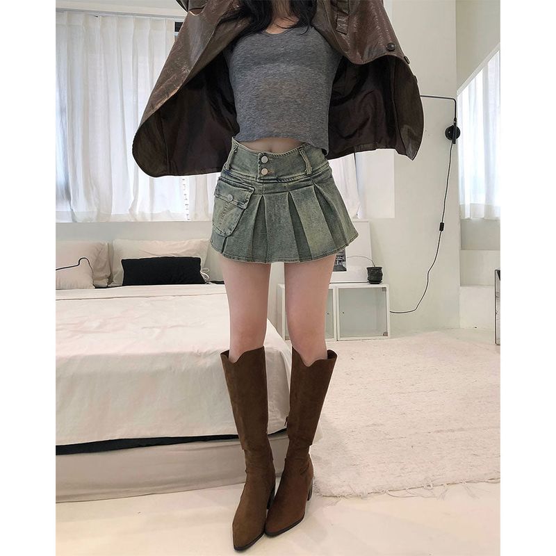 One-pocket Pleats Skirt 