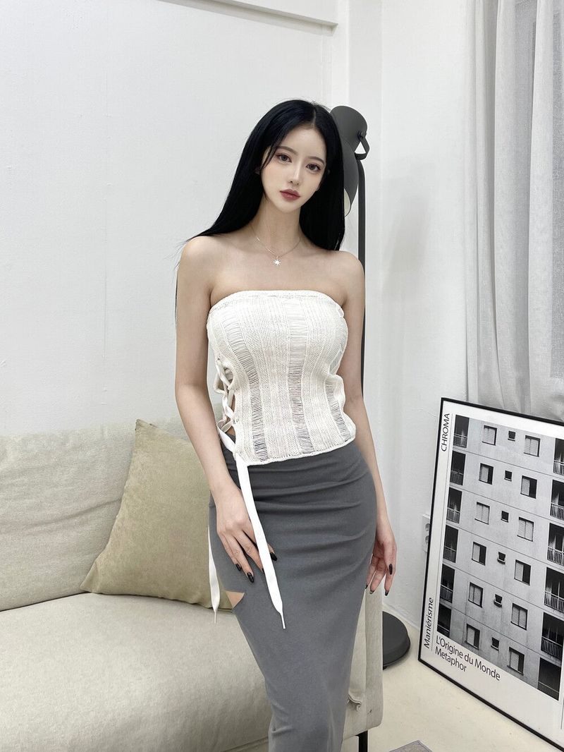 772. Strap slit maxy long sk (2color)