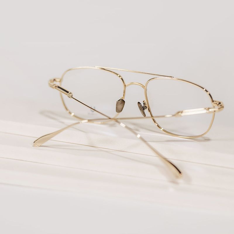Knouun Square titanium glasses CODE. 102. G Yellow Glod