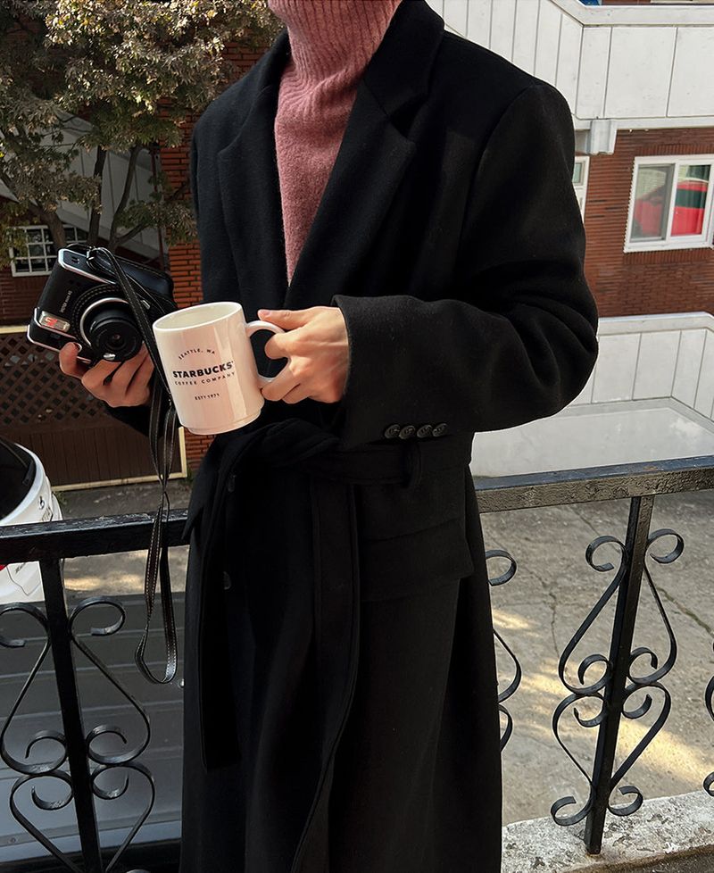Wool robe hidden coat (2 color)