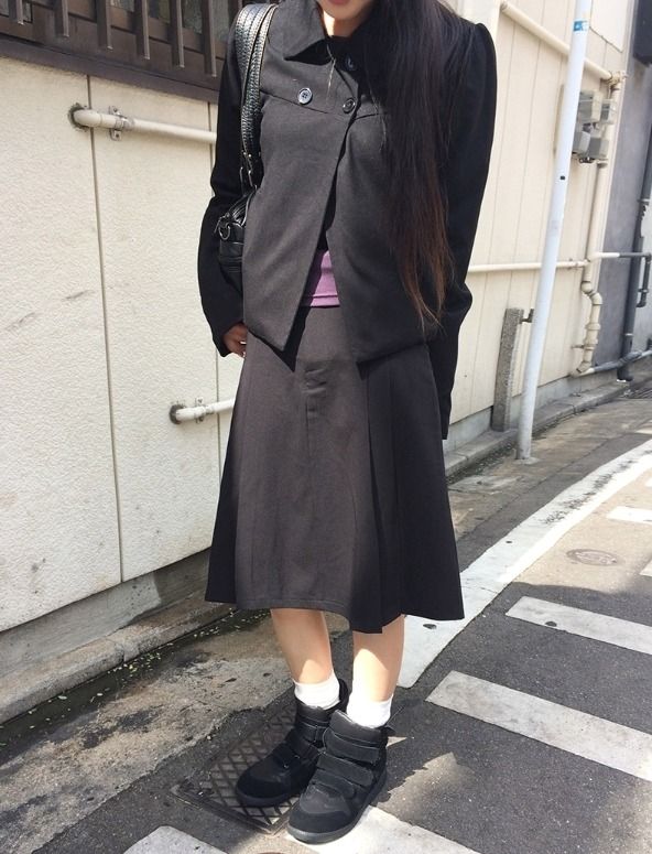 [Belt Set] ムレム ピンタック ミディスカート