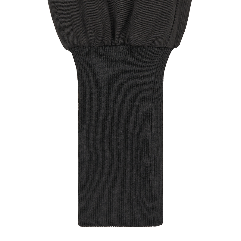 BANDING CROPPED COTTON JACKET (BLACK)