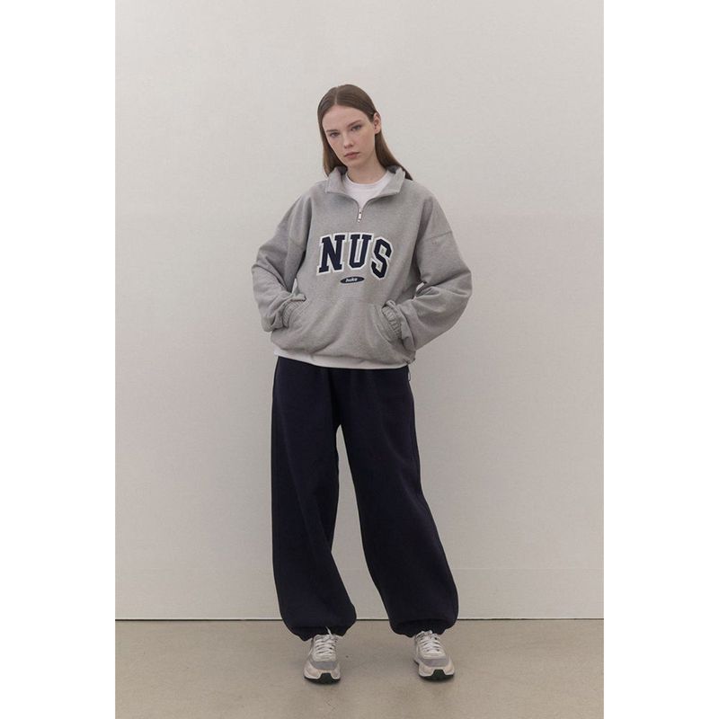 Huke x Nus. ハーフジップアップ(BLACK)