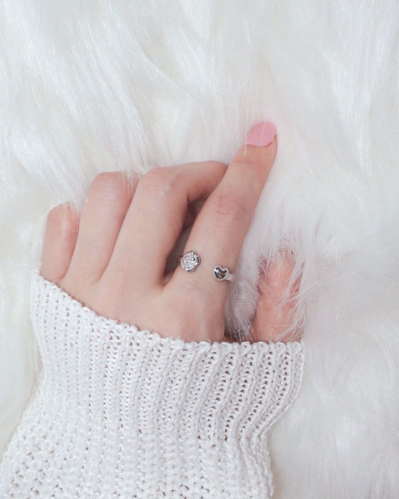 [MADE] lovely rose. rose heart open ring