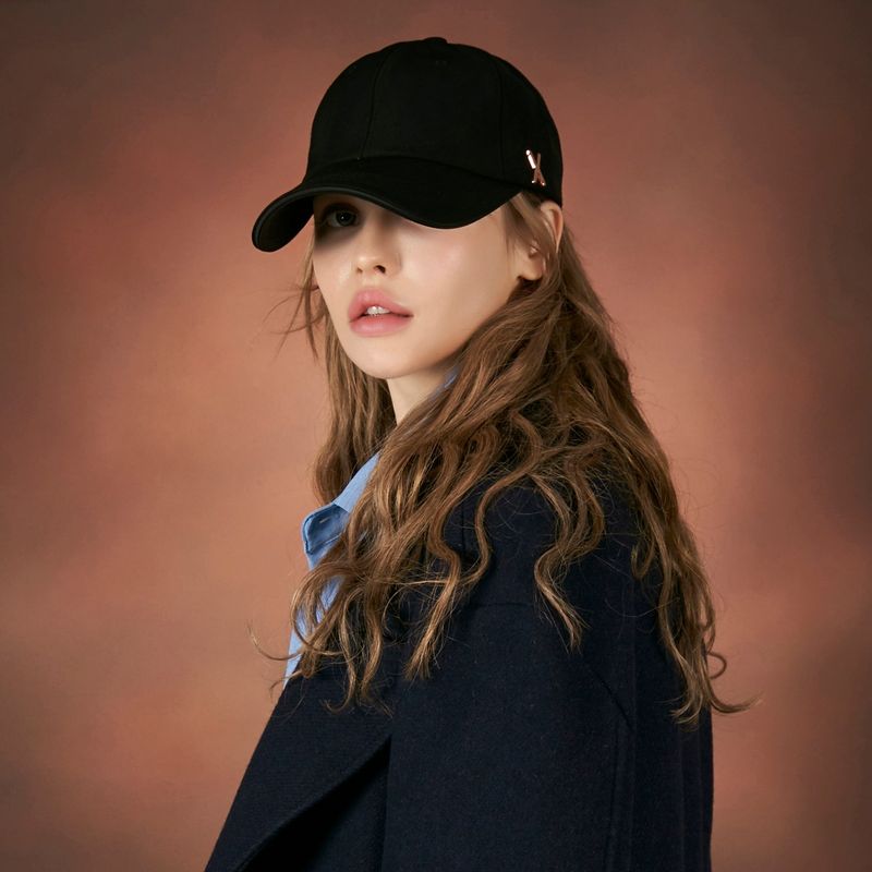 Rose gold stud over fit ball cap