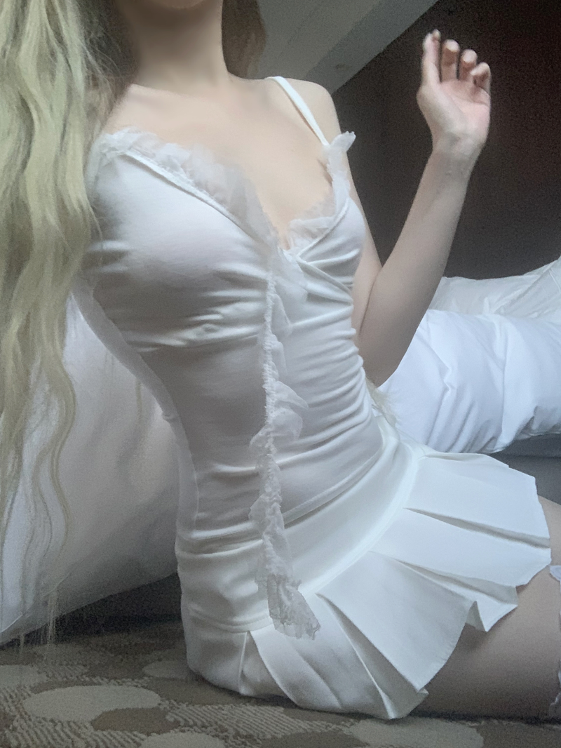 suzen(スゼン)の「Taronz Long Lace Top (white)(Tops)」