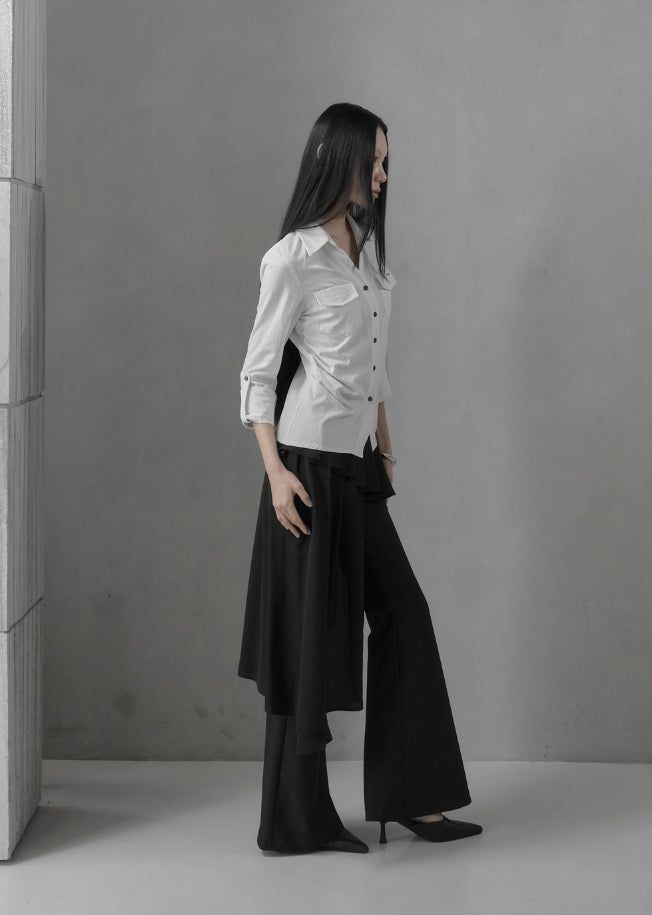 26SS★ [mnem] Muted Roll-Up Shirt