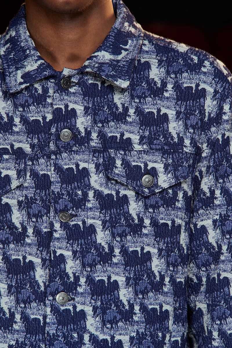 WAVE JACQUARD JACKET / NAVY