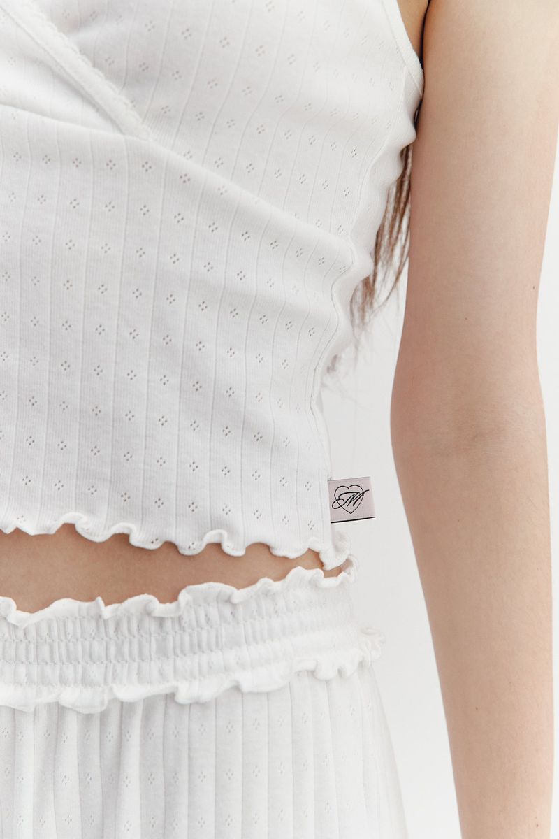 Wave Frill Pants Ivory