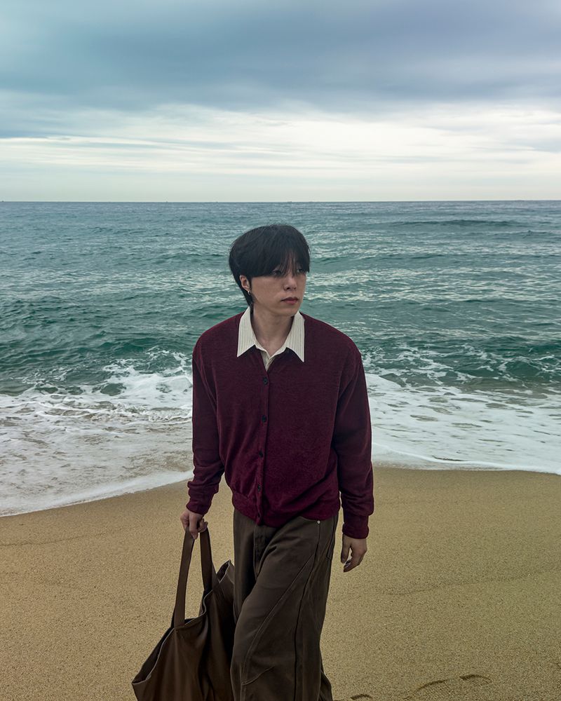 Sage knit minimal cardigan