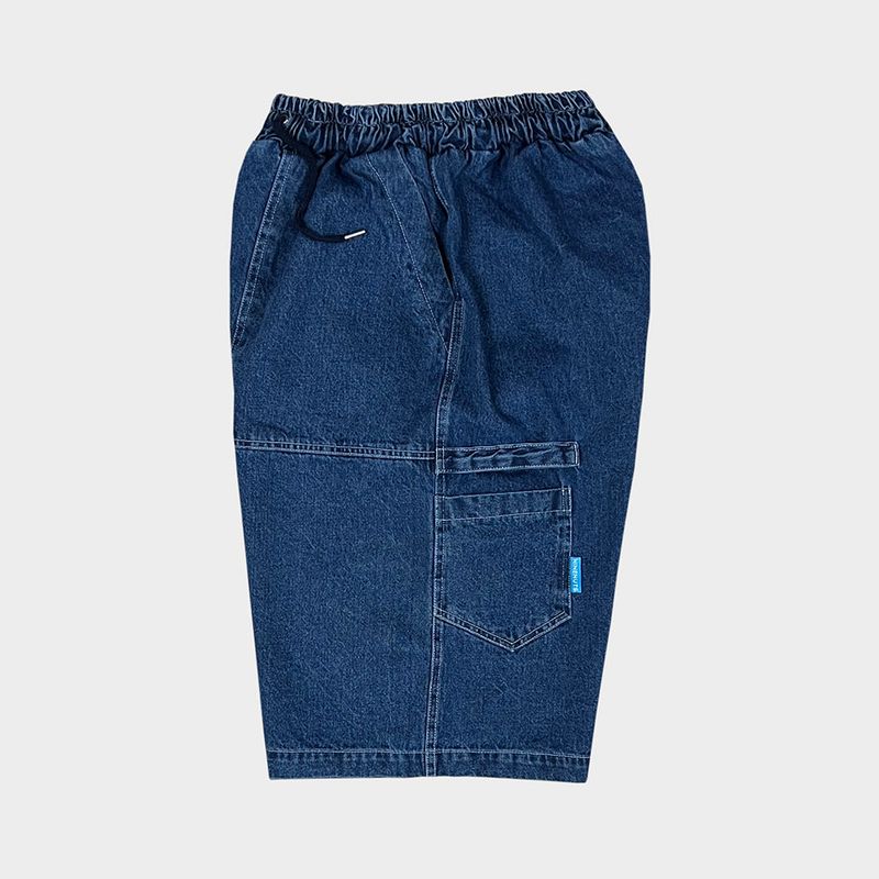 denim stitch shorts_blue