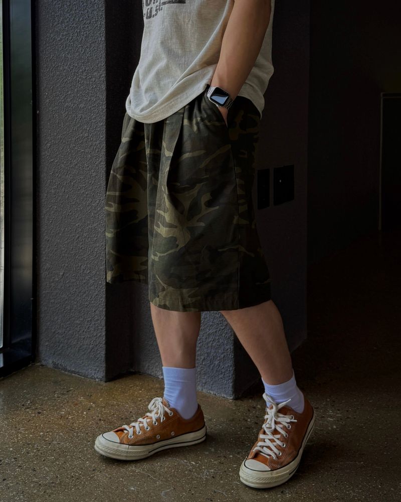 Nouvelle Lumiere(ヌヴェルルミエール)の「Ripstop Bermuda Pants Camo Khaki(Pants)」