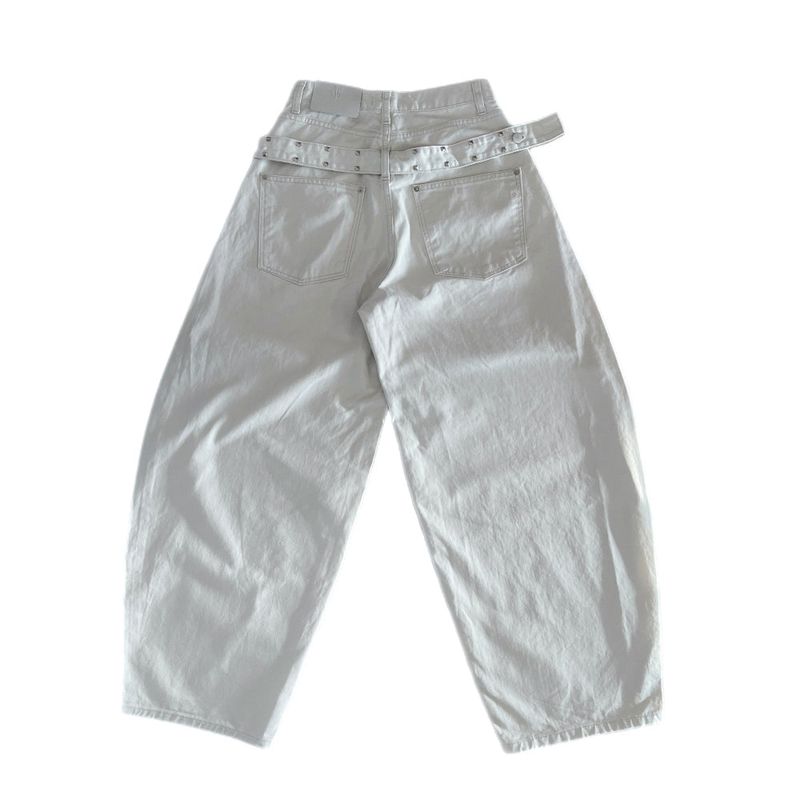 スティールフレイムメタルスタッズバルーンフィットワイドロングパンツ (2 colors)