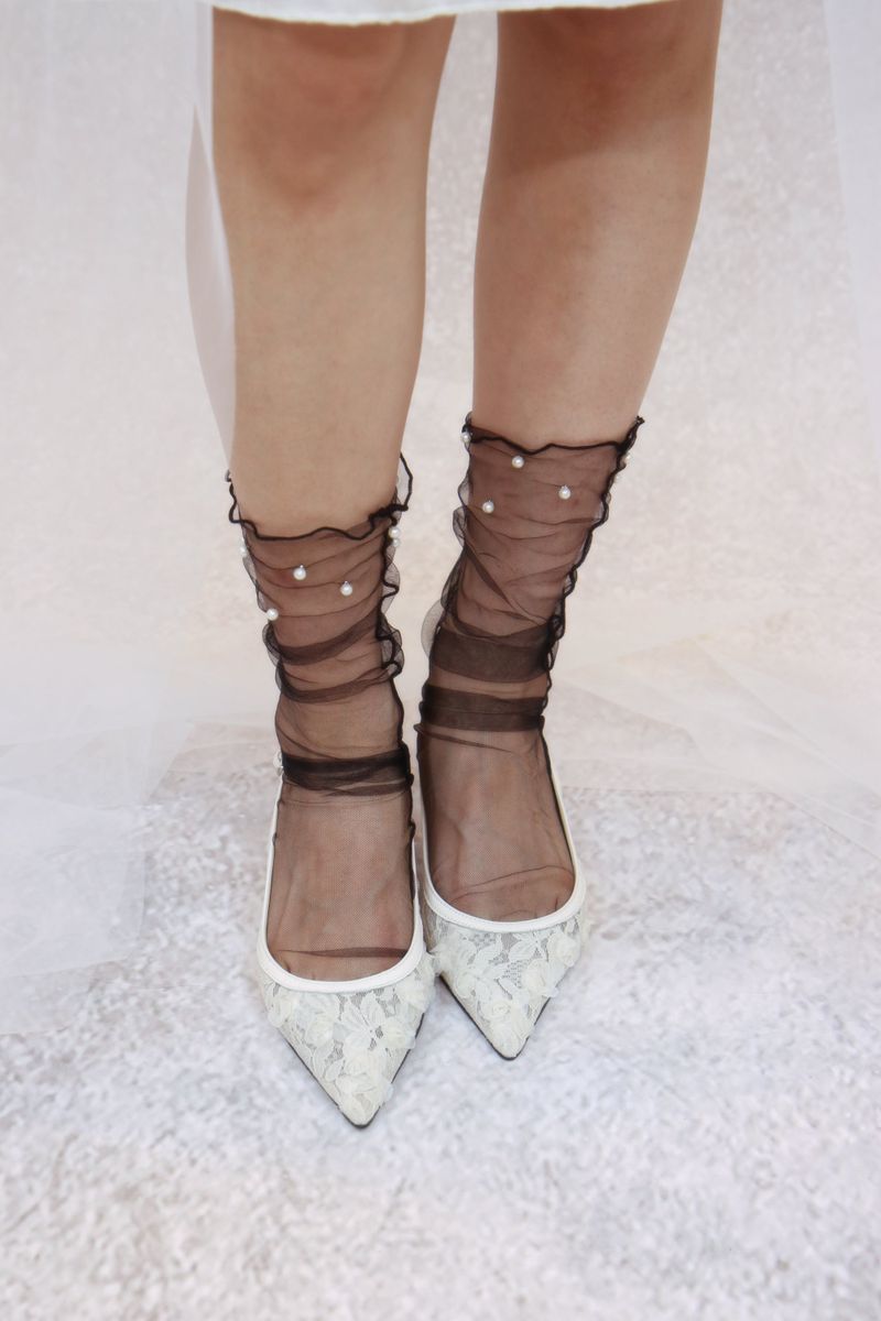 sheer pearl socks