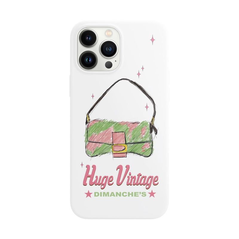 GREEN & PINK FAKE FUR BAG CASE (WHITE)
