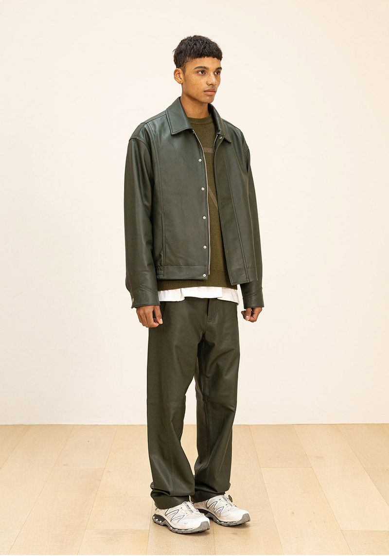 LAMSKIN OVERFIT BOMBER JACKET