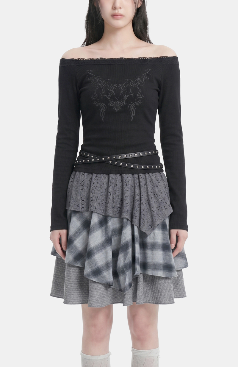 Cressida Tiered Check Skirt