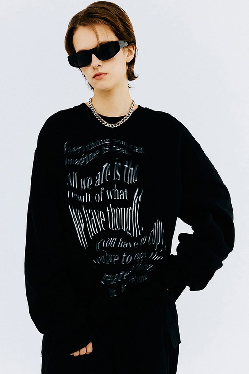 SWING TYPO SWEATSHIRT-CHARCOAL