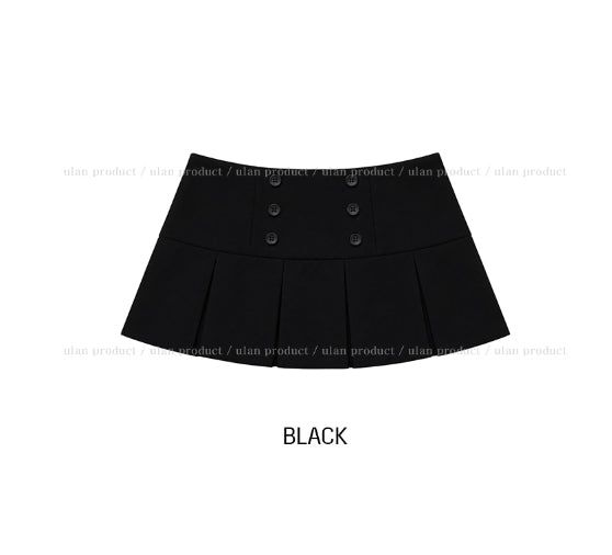Izzet Button Pleated Mini Skirt