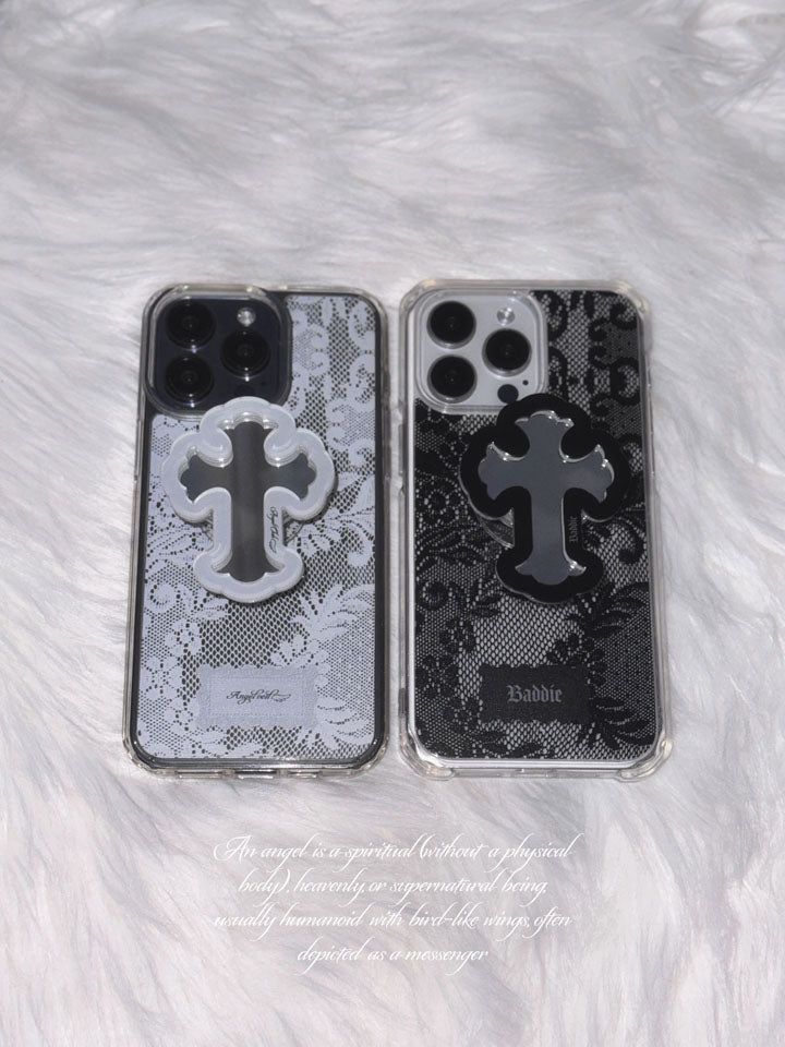 Angel Veil Lace Gel Hard Phone Case