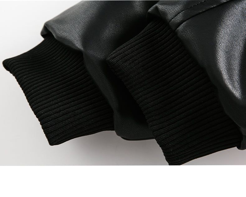 Black Fur Leather Quilted Jacket