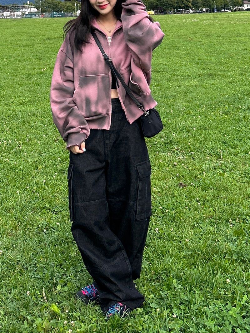 Unisex Tie Dye Over Hooded Zip-Up 2C